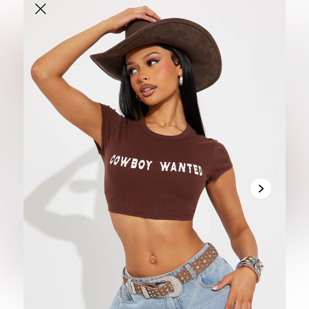 Cowboy Wanted Cropped Baby Tee